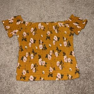 Off The Shoulder Floral Stretch Top